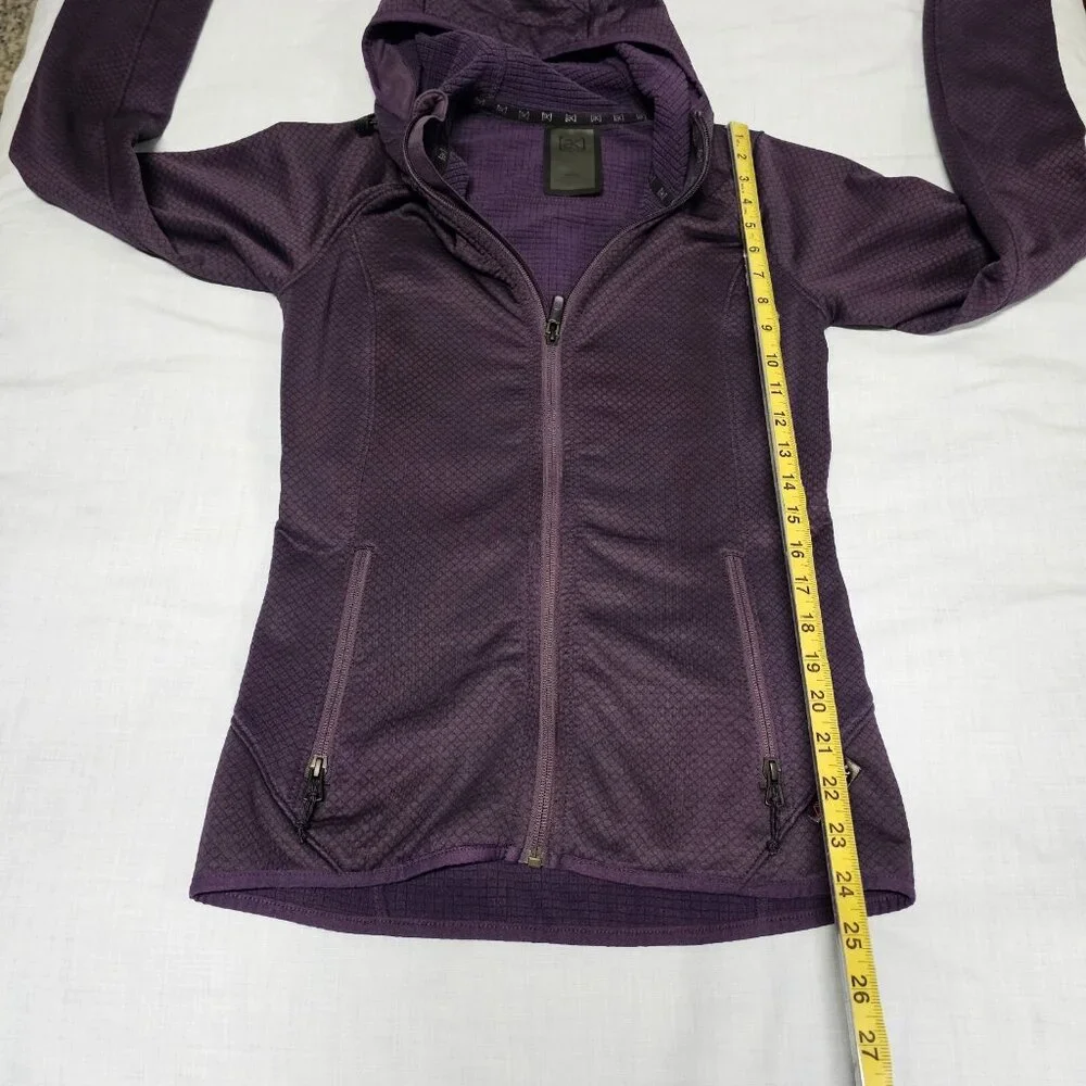 Burton AK Polartec Women Size S Full Zip Hoodie Jacket Grape Raglan Sleeve - Picture 6 of 9